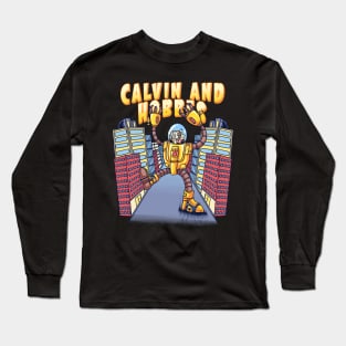 calvin and hobbes on a robot Long Sleeve T-Shirt